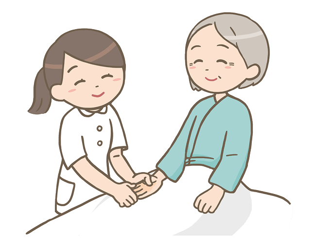 訪問看護師とご利用者のイラスト